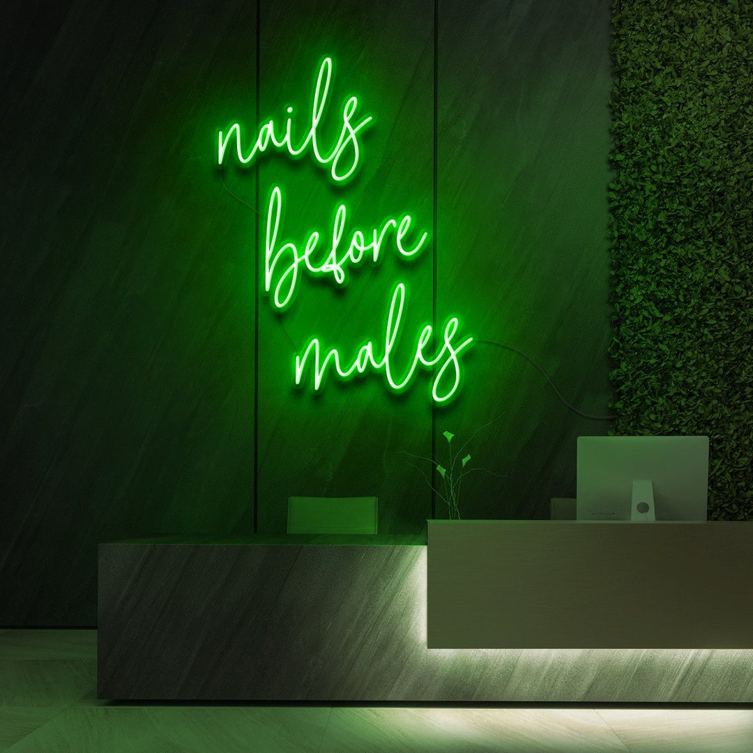 "Nails Before Males" Neon Sign for Beauty & Cosmetic Studios