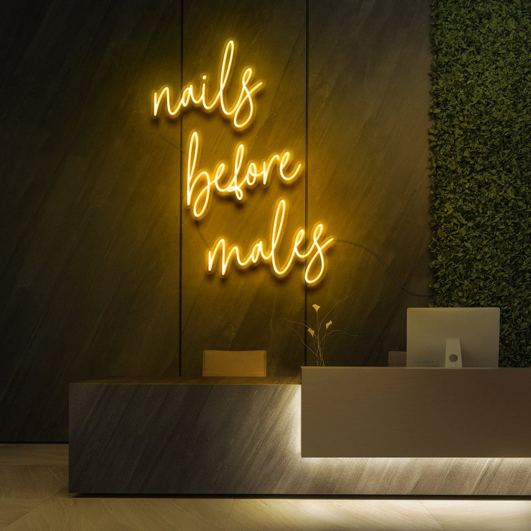 "Nails Before Males" Neon Sign for Beauty & Cosmetic Studios