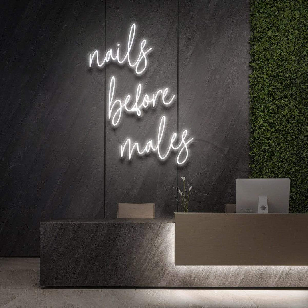 "Nails Before Males" Neon Sign for Beauty & Cosmetic Studios