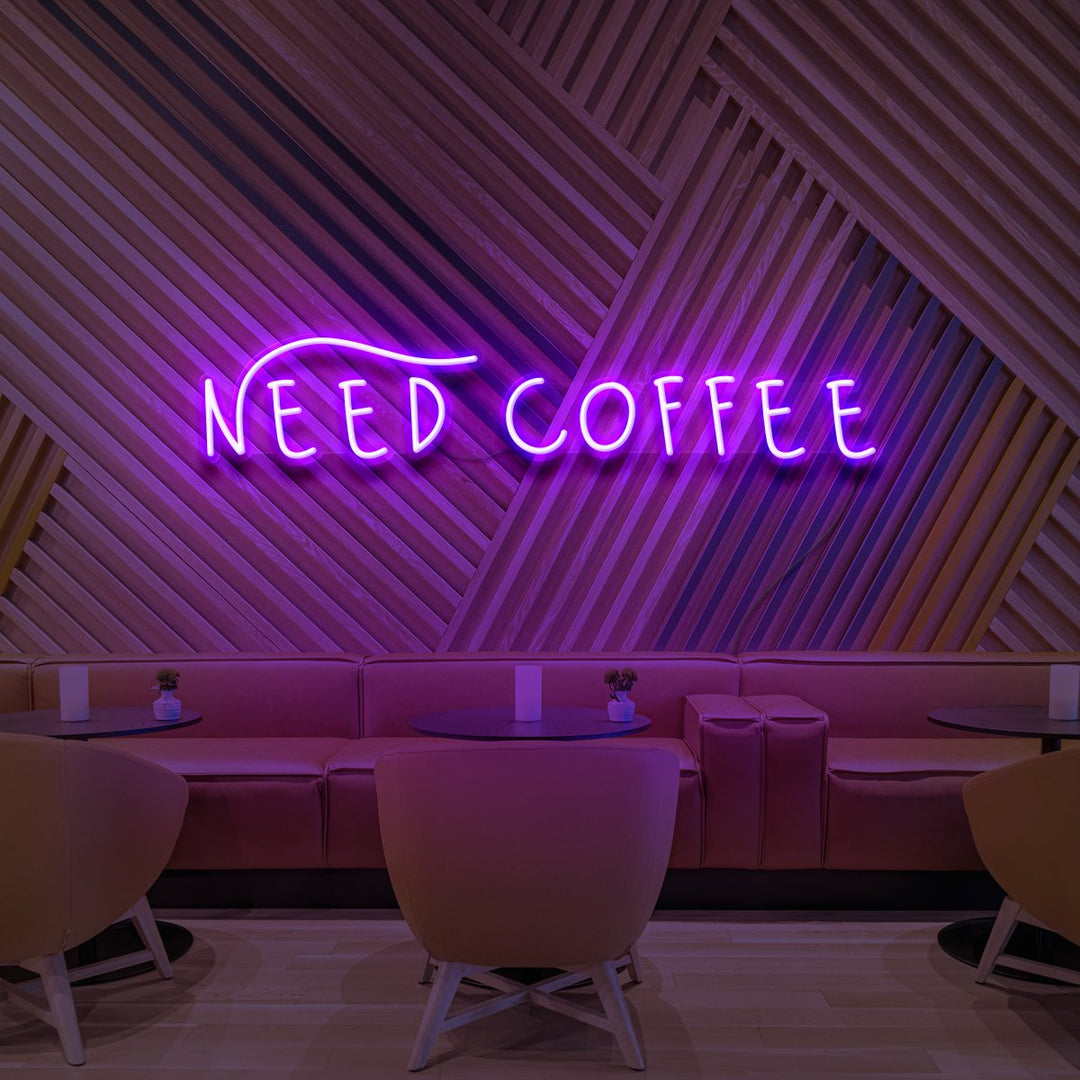 "Need Coffee" Neon Sign for Cafés