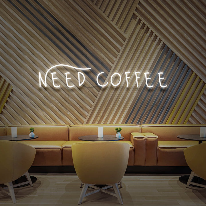 "Need Coffee" Neon Sign for Cafés