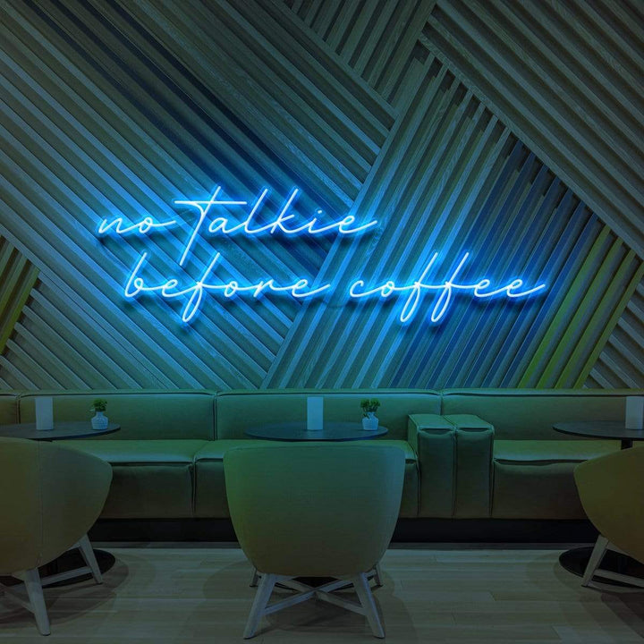 "No Talkie Before Coffee" Neon Sign for Cafés