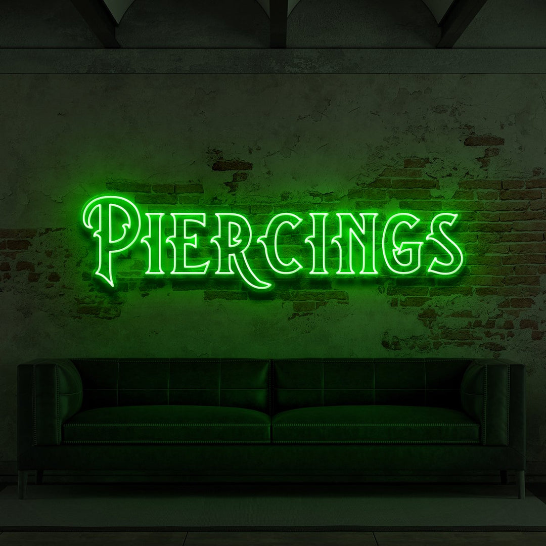 "Piercings" Neon Sign for Tattoo Parlours