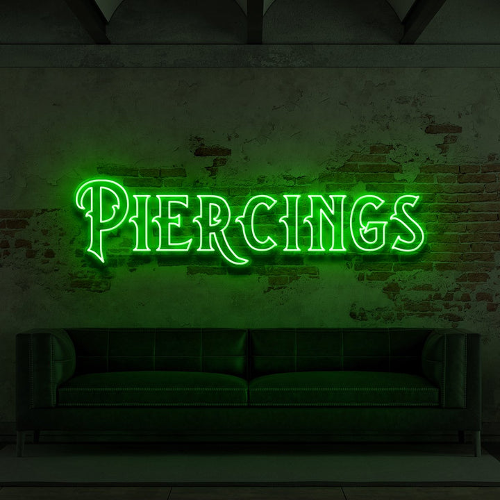 "Piercings" Neon Sign for Tattoo Parlours