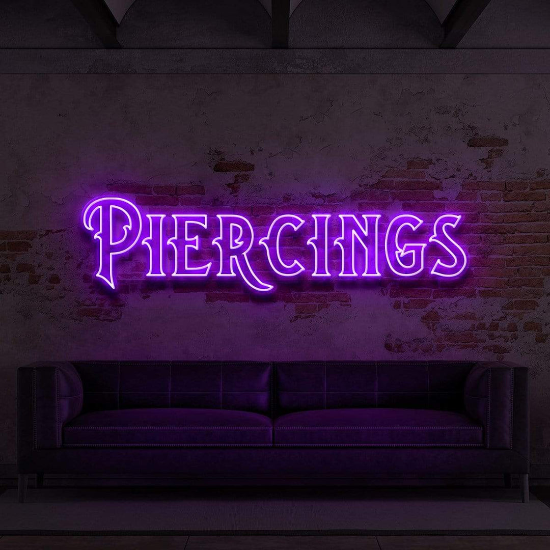 "Piercings" Neon Sign for Tattoo Parlours