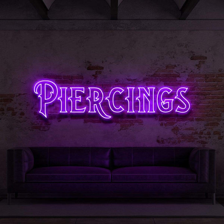 "Piercings" Neon Sign for Tattoo Parlours