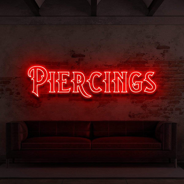 "Piercings" Neon Sign for Tattoo Parlours