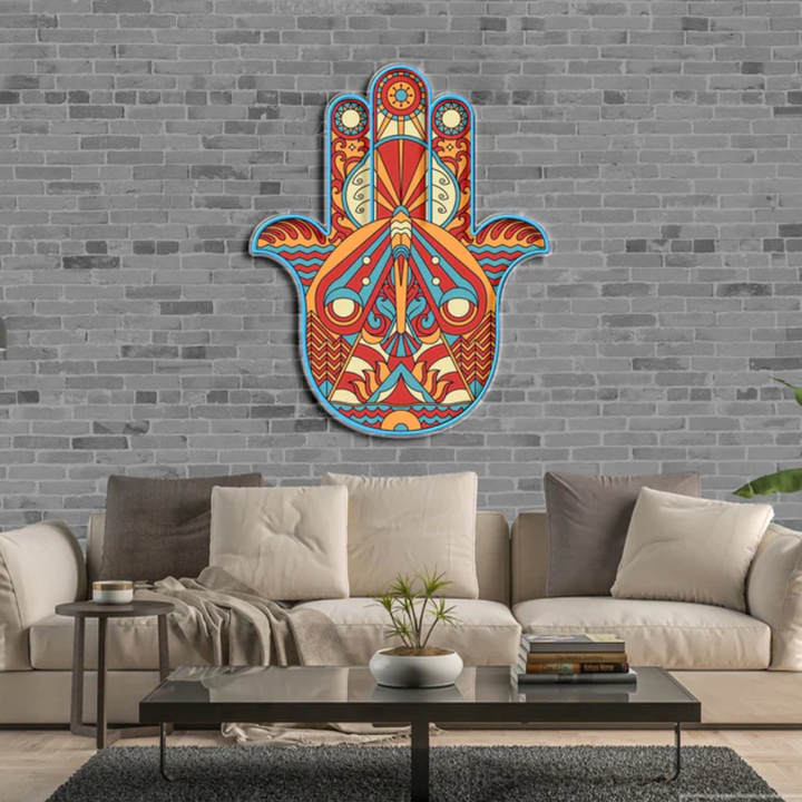 "Hamsa" Neon x Acrylic Artwork