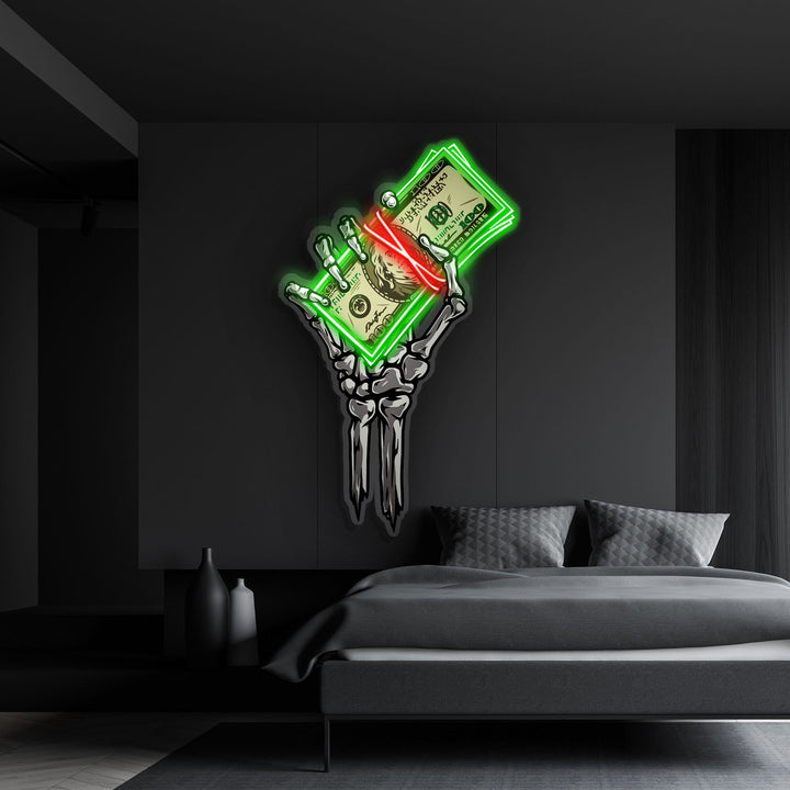 "Get Rich or Die Trying" Neon x Acrylic Artwork