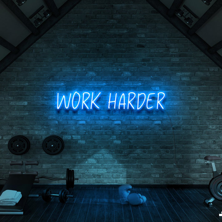 "Work Harder" Neon Sign for Gyms & Fitness Studios