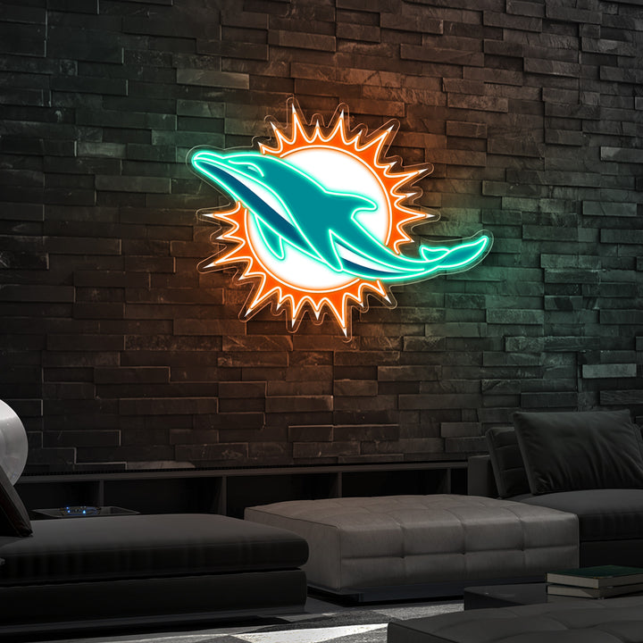 Miami Dolphins LED Neon Sign – Premium Neon Light for Football Fans & Game Rooms