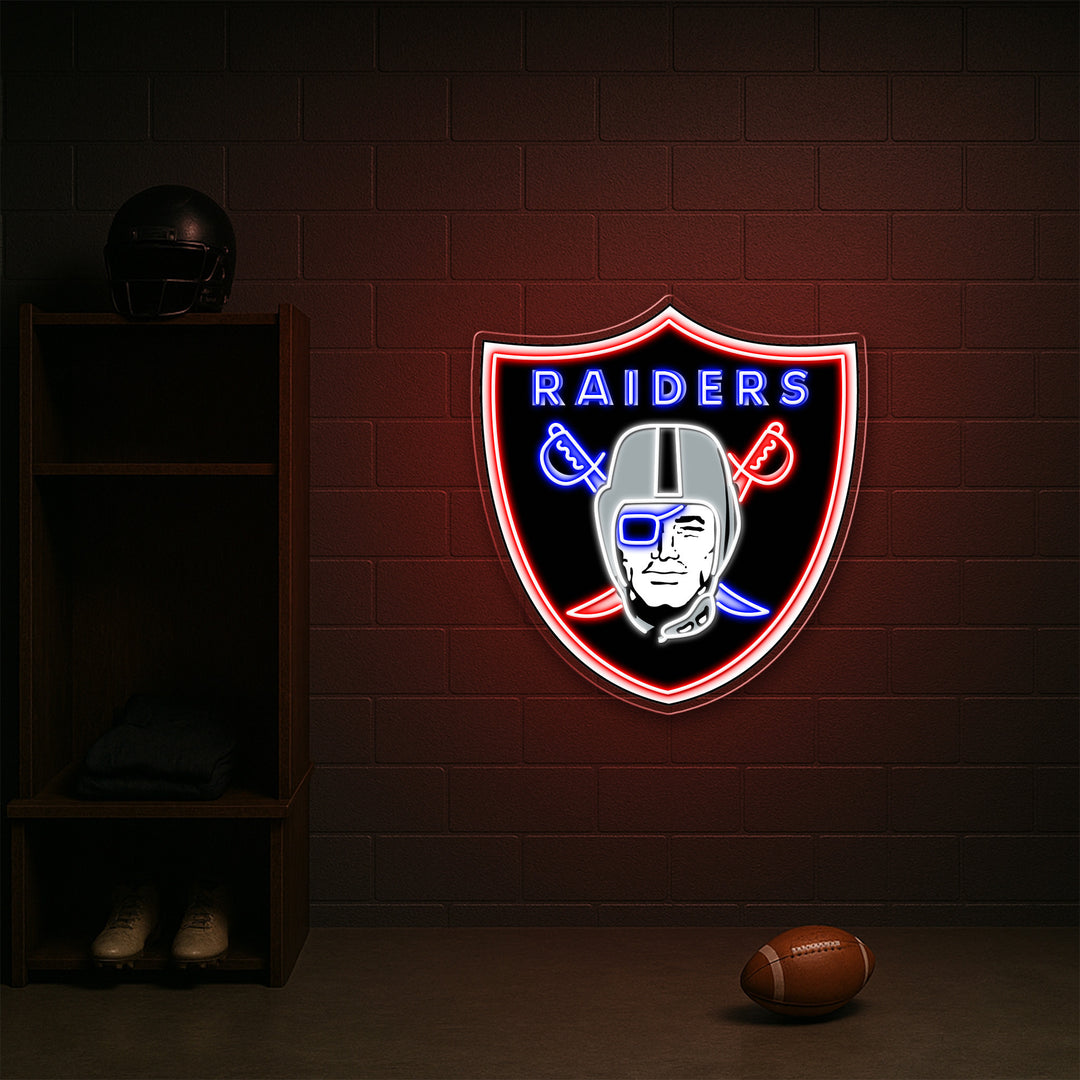 Oakland Raiders LED Neon Sign – Premium Neon Light for Football Fans & Game Rooms