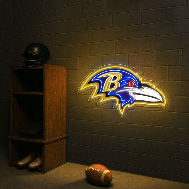 Baltimore Ravens LED Neon Sign – Premium Neon Light for American Football Fans & Game Rooms