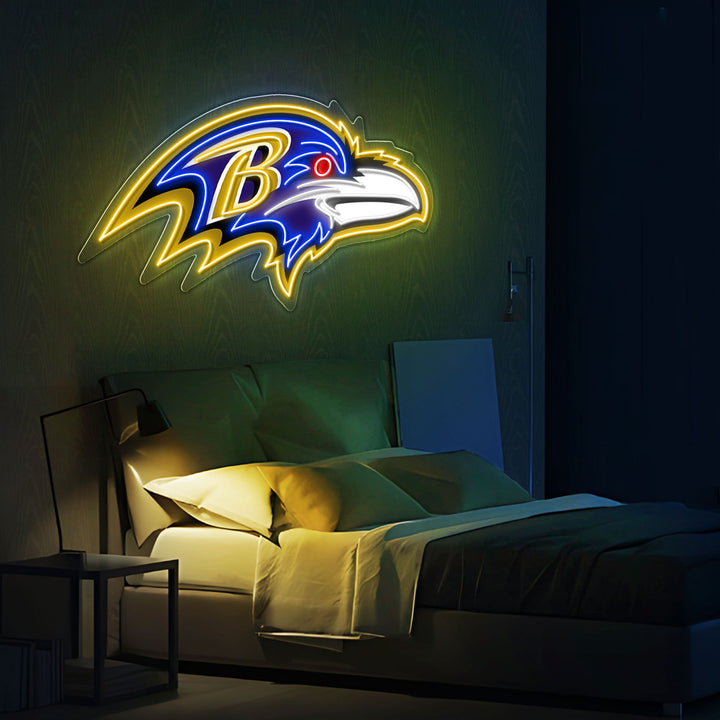 Baltimore Ravens LED Neon Sign – Premium Neon Light for American Football Fans & Game Rooms