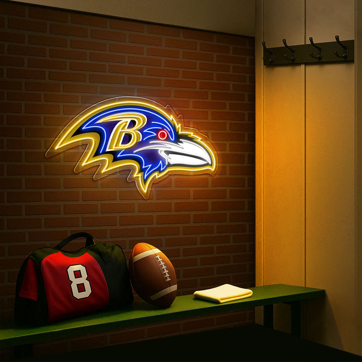 Baltimore Ravens LED Neon Sign – Premium Neon Light for American Football Fans & Game Rooms