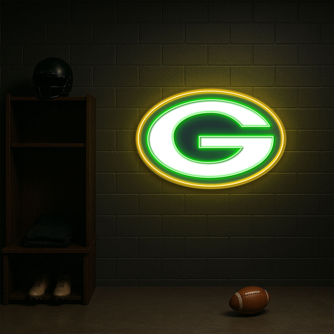 Green Bay Packers LED Neon Sign – Premium Neon Light for American Football Fans & Game Rooms