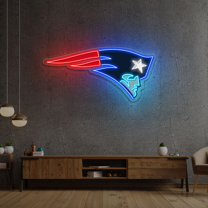 New England Patriots LED Neon Sign – Premium Neon Light for American Football Fans & Game Rooms