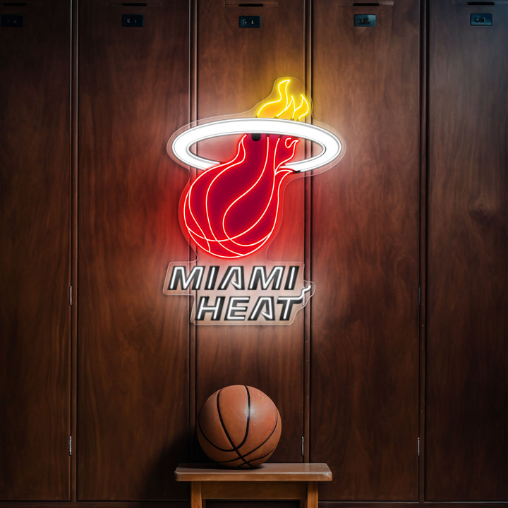 Miami Heat LED Neon Sign – Premium Neon Light for Basketball Fans & Game Rooms