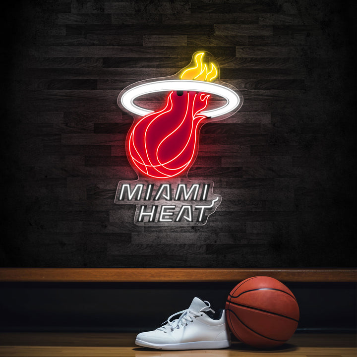 Miami Heat LED Neon Sign – Premium Neon Light for Basketball Fans & Game Rooms