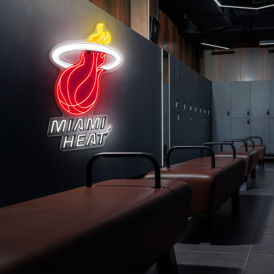 Miami Heat LED Neon Sign – Premium Neon Light for Basketball Fans & Game Rooms