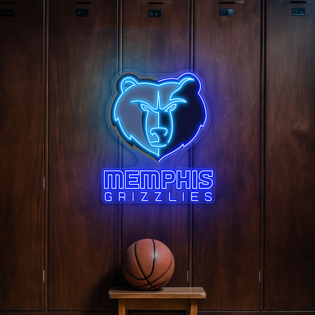 Memphis Grizzlies LED Neon Sign – Premium Neon Light for Basketball Fans & Game Rooms