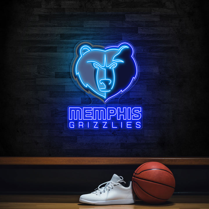 Memphis Grizzlies LED Neon Sign – Premium Neon Light for Basketball Fans & Game Rooms