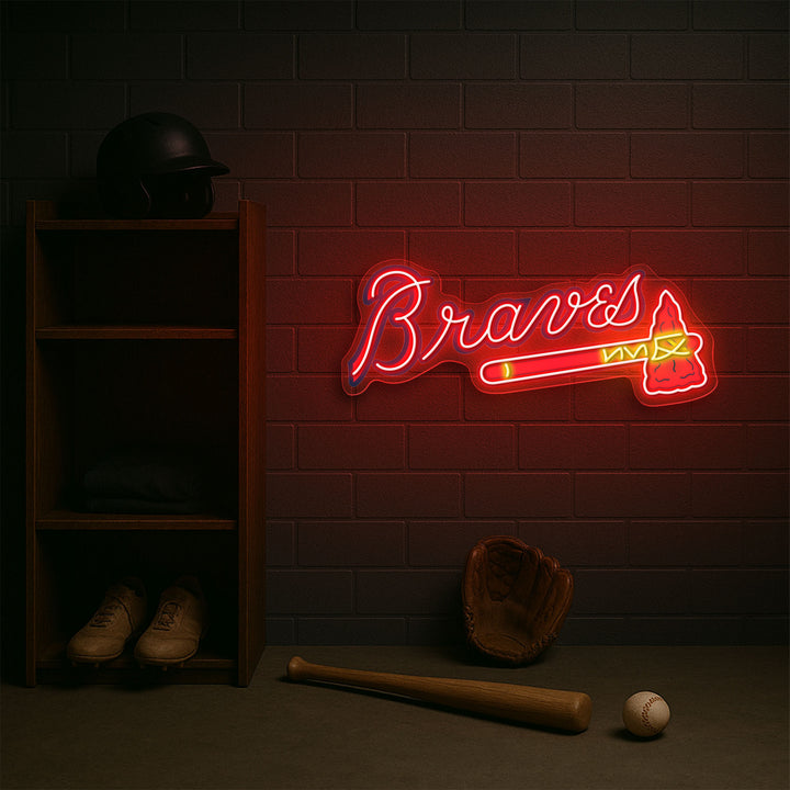 Atlanta Braves LED Neon Sign – Premium Neon Light for Baseball Fans & Game Rooms