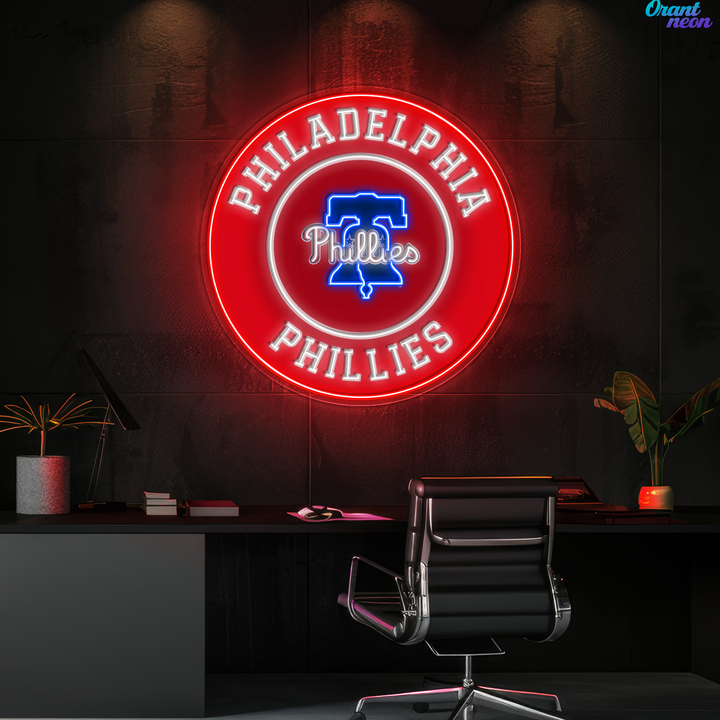 Philadelphia Phillies Rounded Logo LED Neon Sign – Premium Neon Light