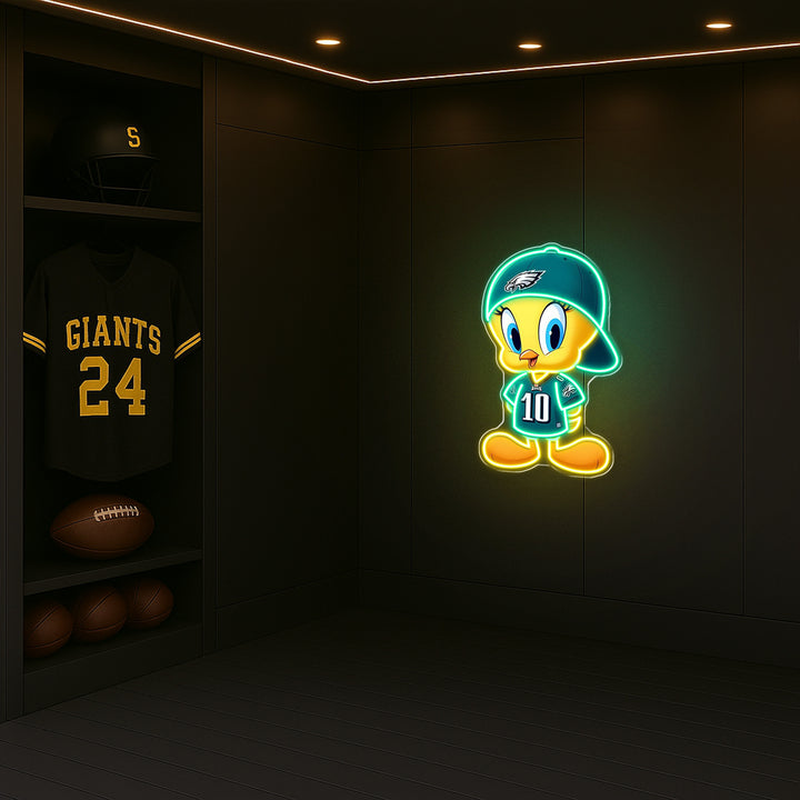 🐥 "Tweety Reps Philly" – Eagles Neon Sign for Football Fans with Style & Humor