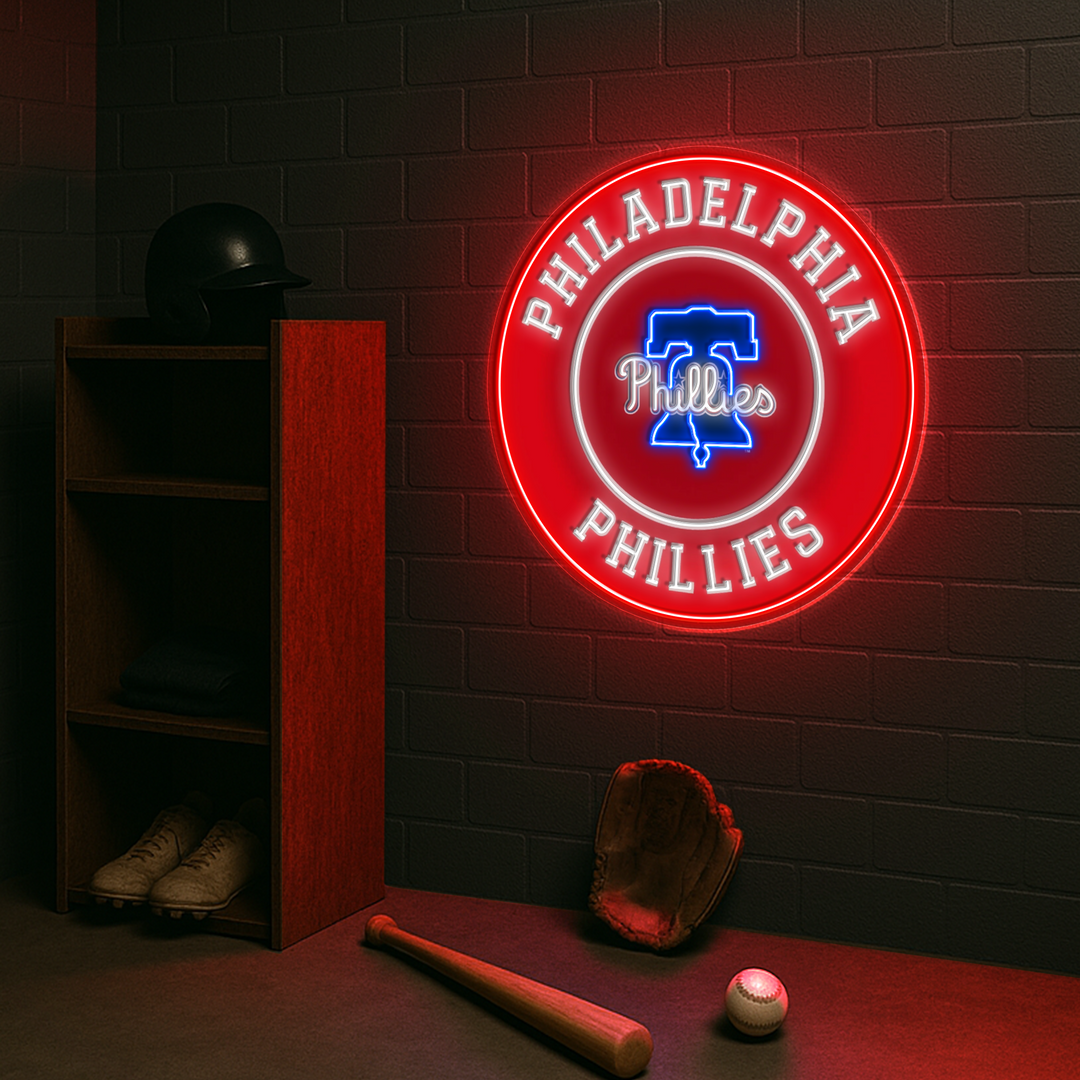 Philadelphia Phillies Rounded Logo LED Neon Sign – Premium Neon Light