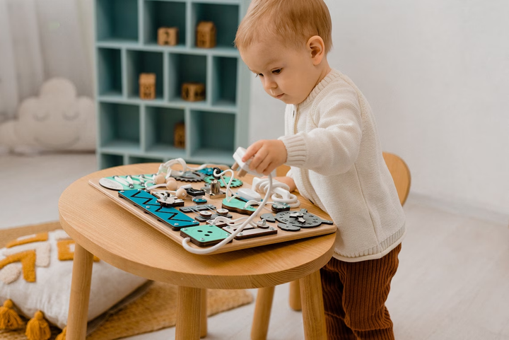 Busy Board for Toddler, Activity Board, Toddler Gift, Montessori Board, Developing Board, Wooden Sensory Board, 1st Birthday Gift, Fidget Toy