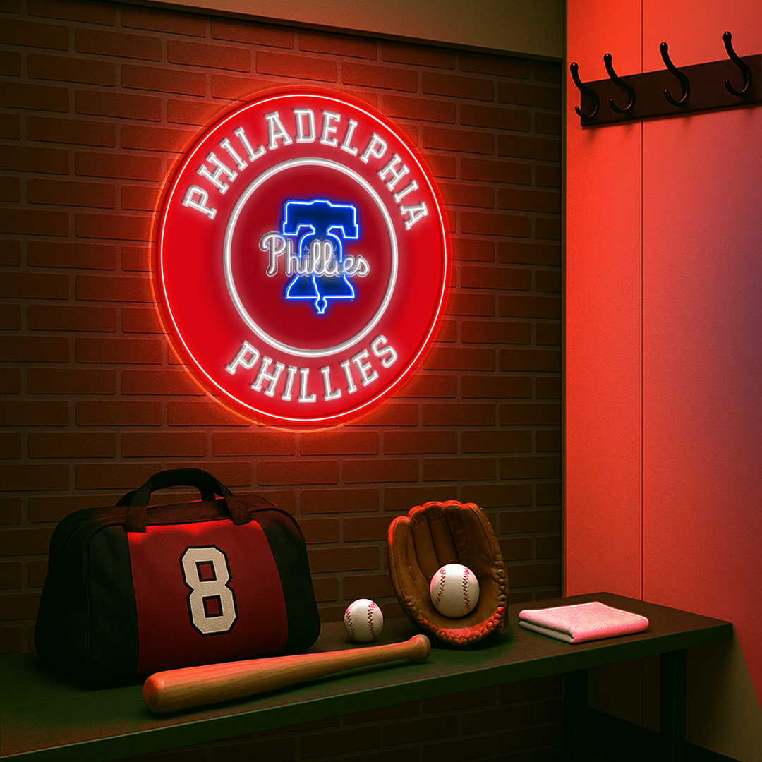 Philadelphia Phillies Rounded Logo LED Neon Sign – Premium Neon Light