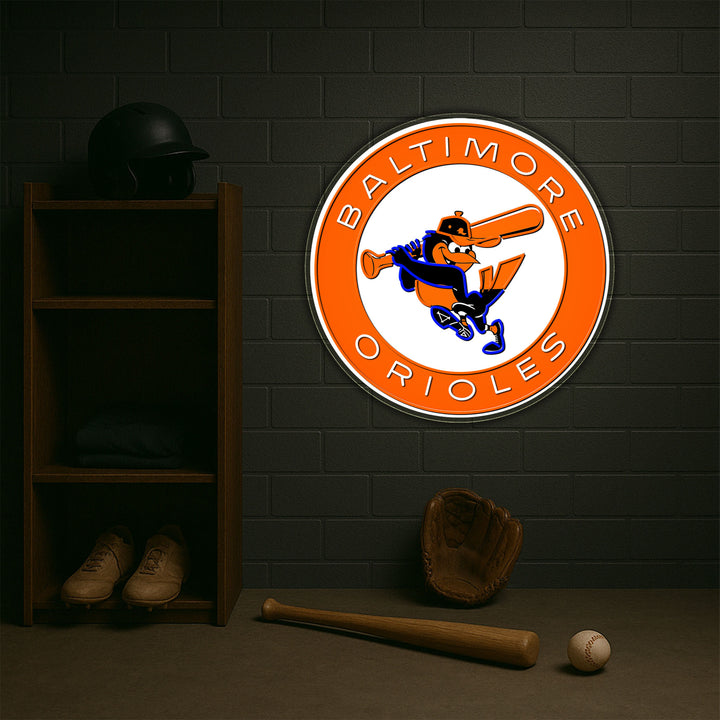 🟠 “Birds of the Past, Brightened” – Vintage Orioles Neon Sign for True Baseball Nostalgia