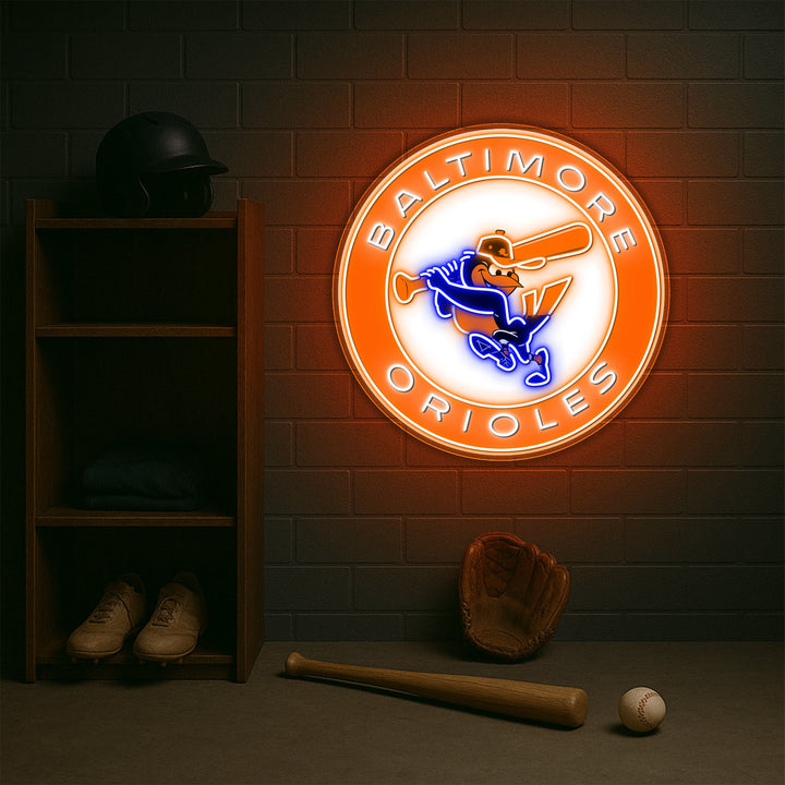 🟠 “Birds of the Past, Brightened” – Vintage Orioles Neon Sign for True Baseball Nostalgia