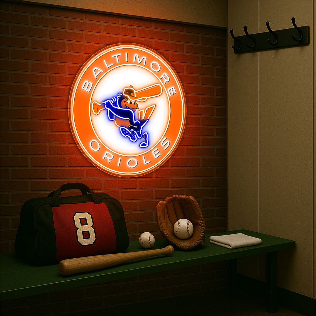 🟠 “Birds of the Past, Brightened” – Vintage Orioles Neon Sign for True Baseball Nostalgia