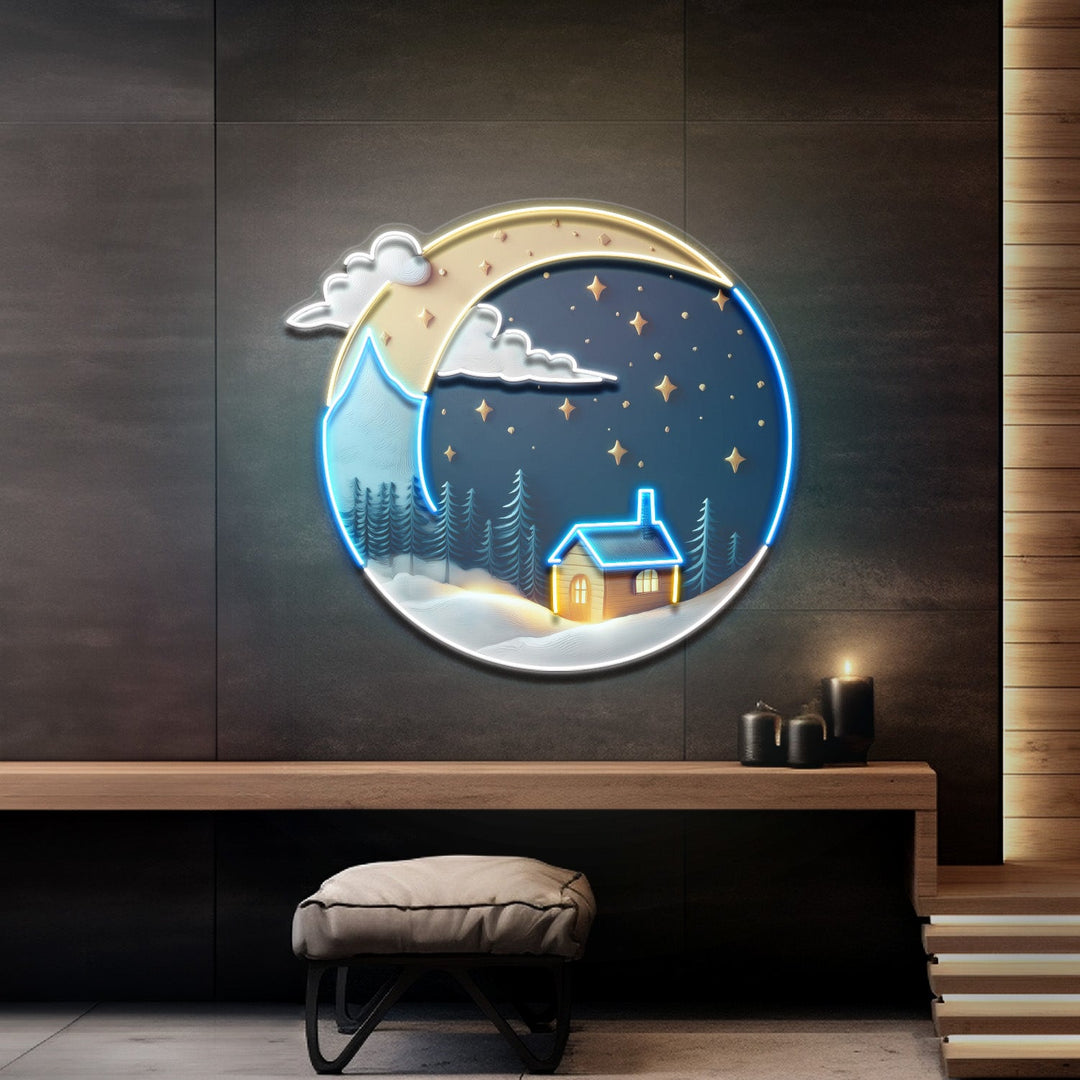 Cozy Starry Night LED Neon Sign Light Pop Art
