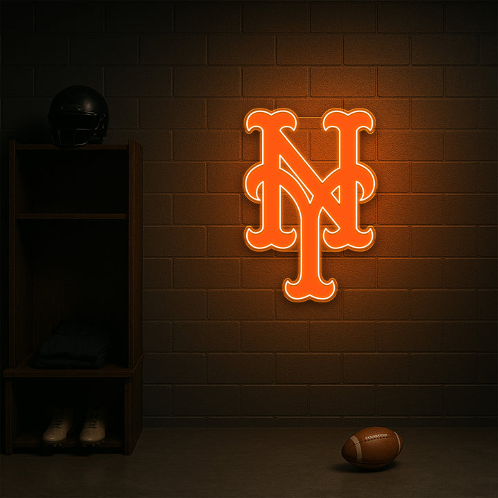 🧡 "Empire Heat" – NY Mets Neon Wall Art