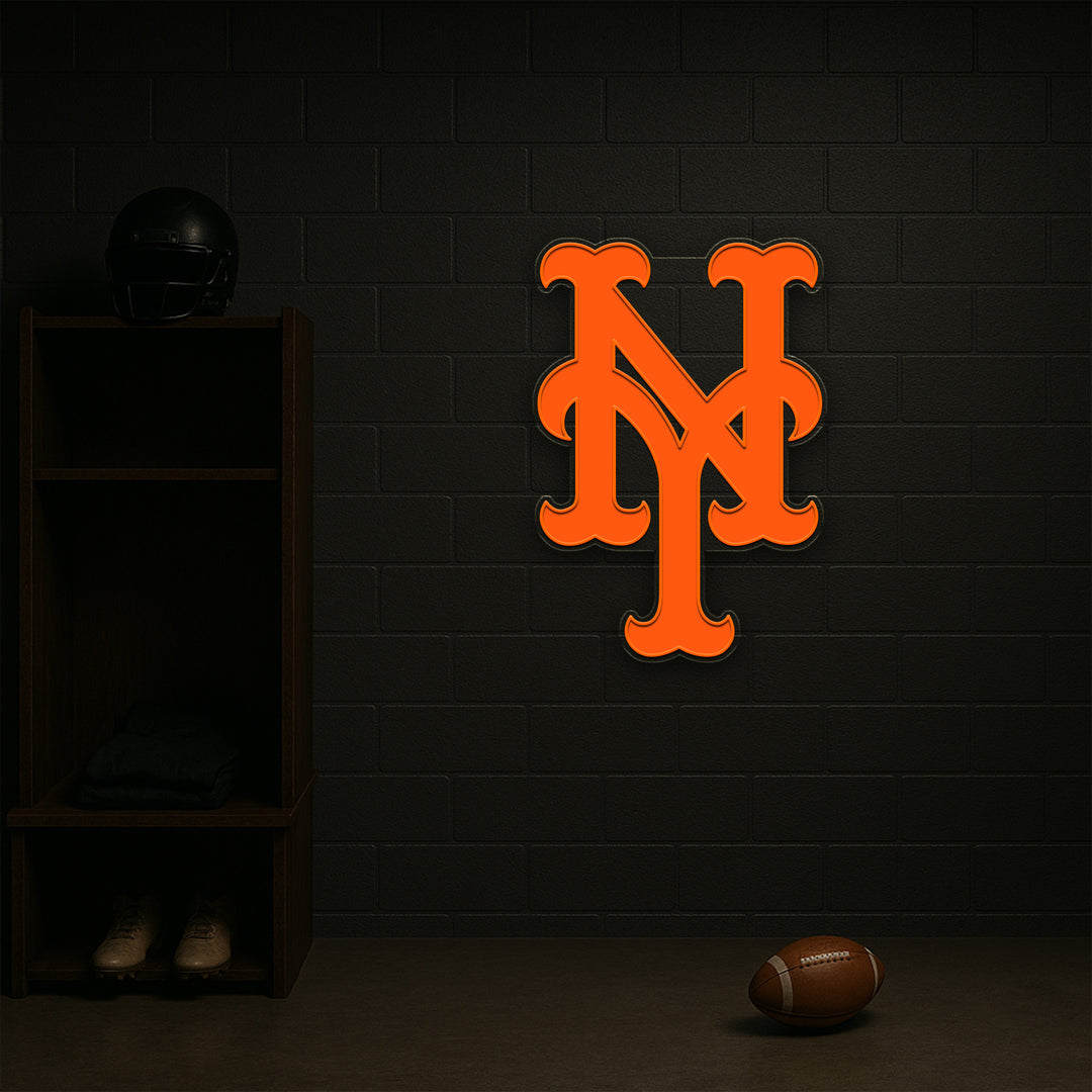 🧡 "Empire Heat" – NY Mets Neon Wall Art