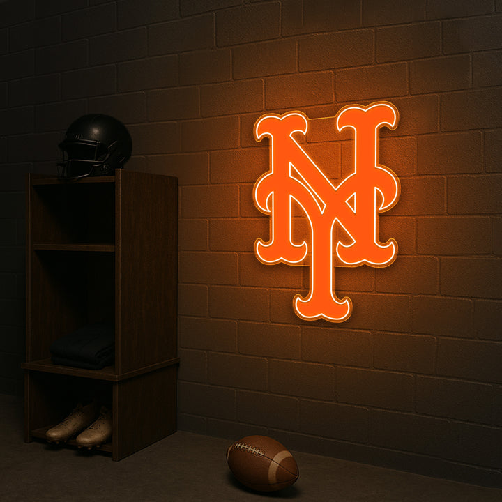 🧡 "Empire Heat" – NY Mets Neon Wall Art