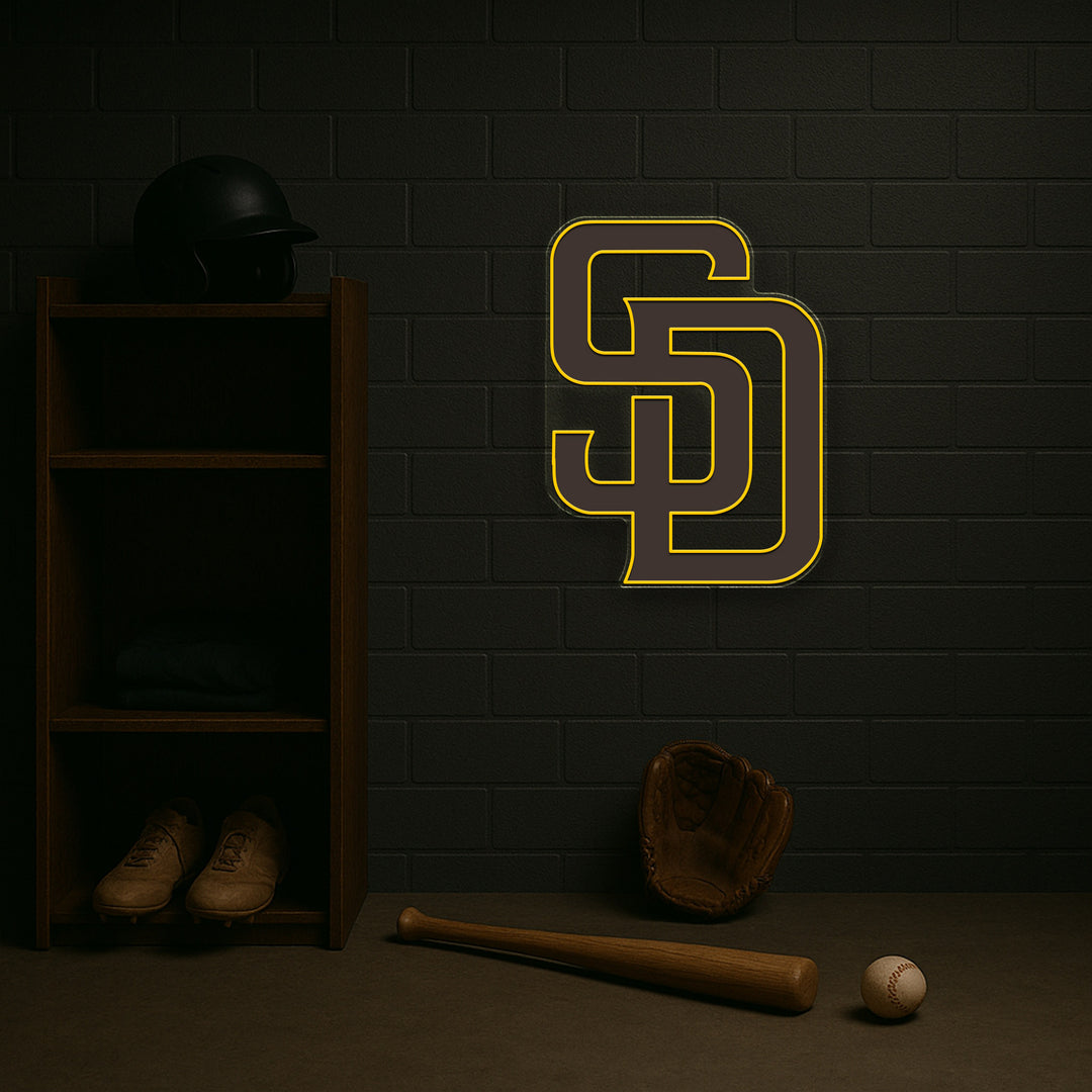 SD Neon Sign – San Diego Padres Inspired LED Wall Light for Home or Office