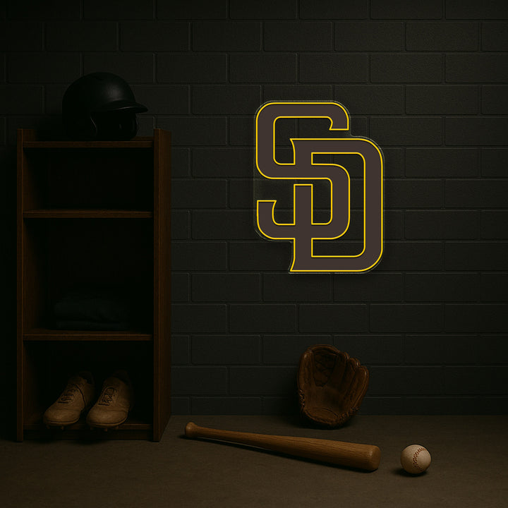 SD Neon Sign – San Diego Padres Inspired LED Wall Light for Home or Office