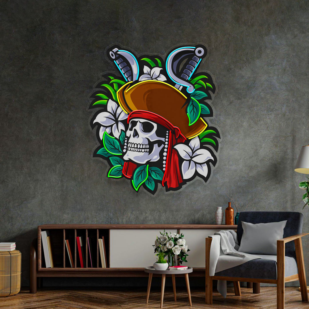 Pirate Skeleton LED Neon Sign Light Pop Art