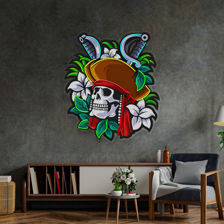 Pirate Skeleton LED Neon Sign Light Pop Art