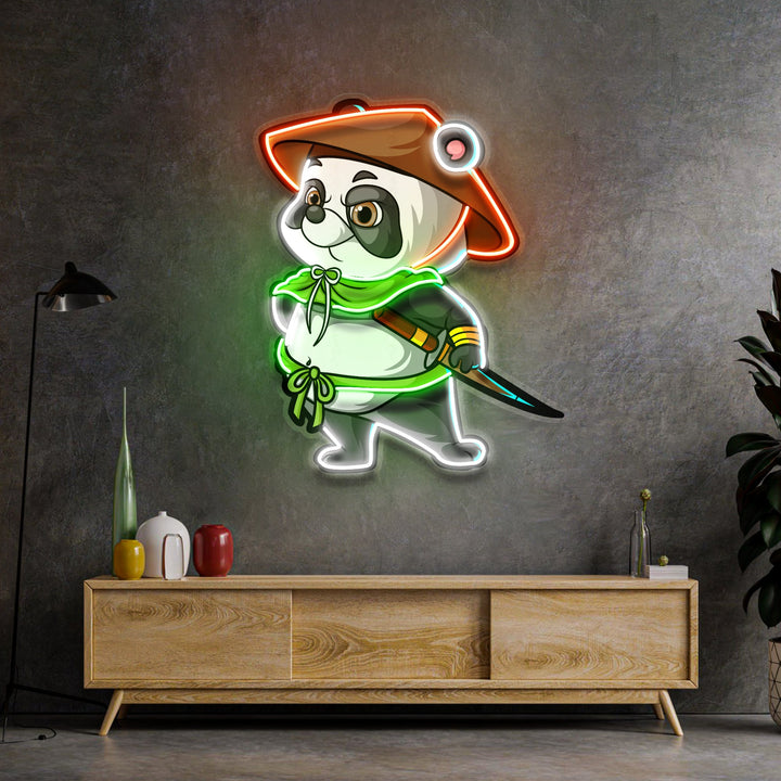 The Samurai Panda LED Neon Sign Light Pop Art