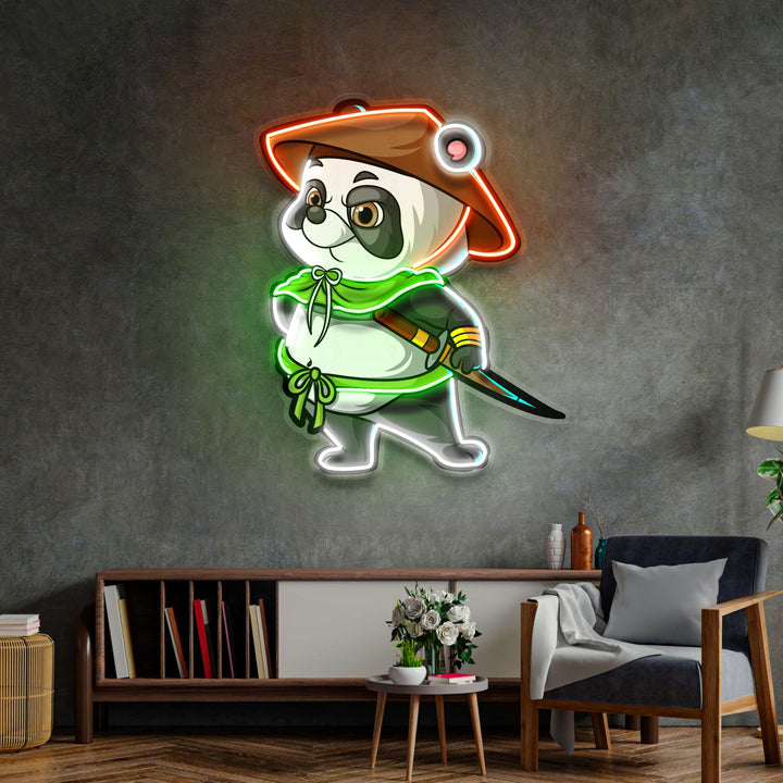 The Samurai Panda LED Neon Sign Light Pop Art
