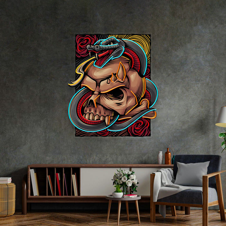 The Snake Has A Skull LED Neon Sign Light Pop Art