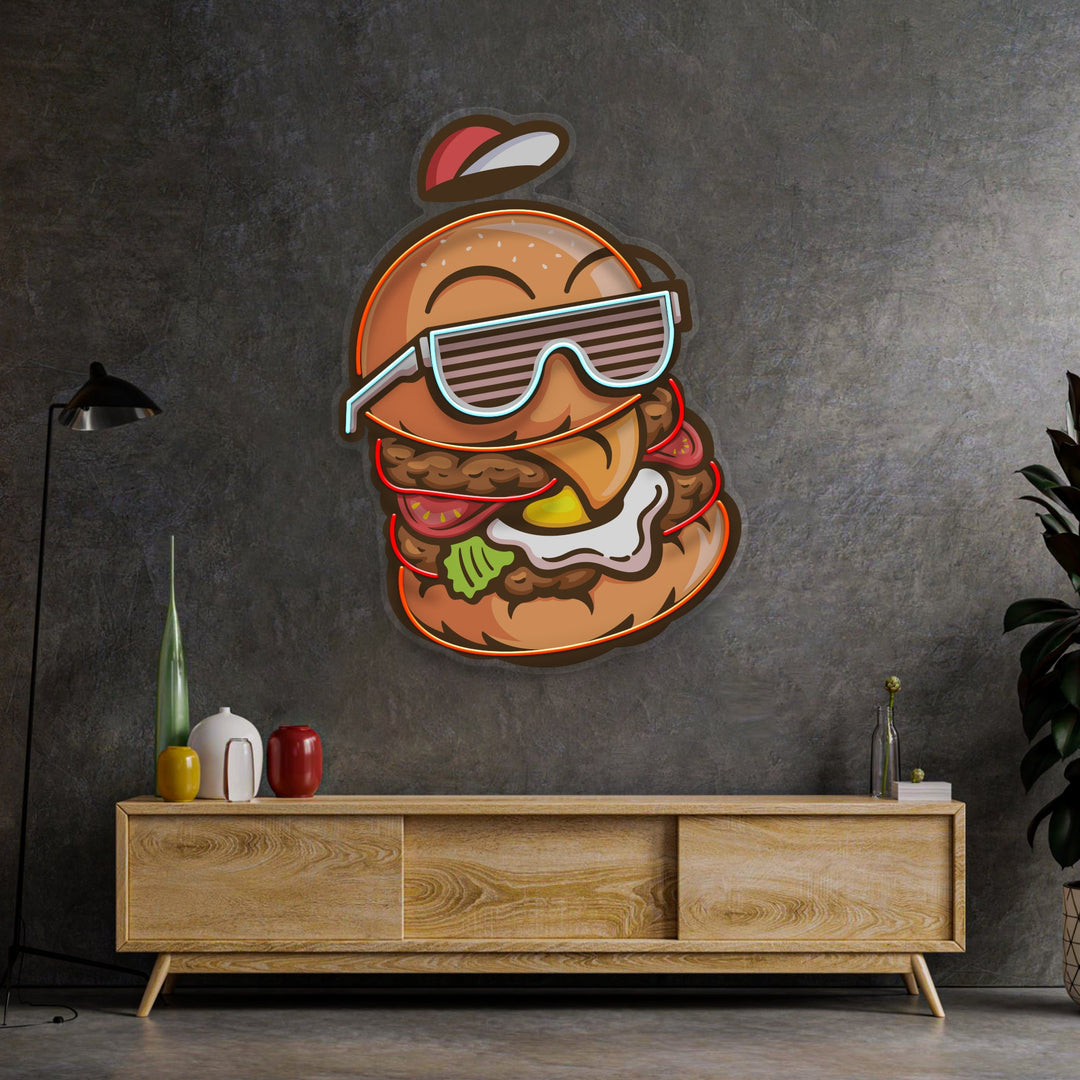 Cool Hamburger LED Neon Sign Light Pop Art