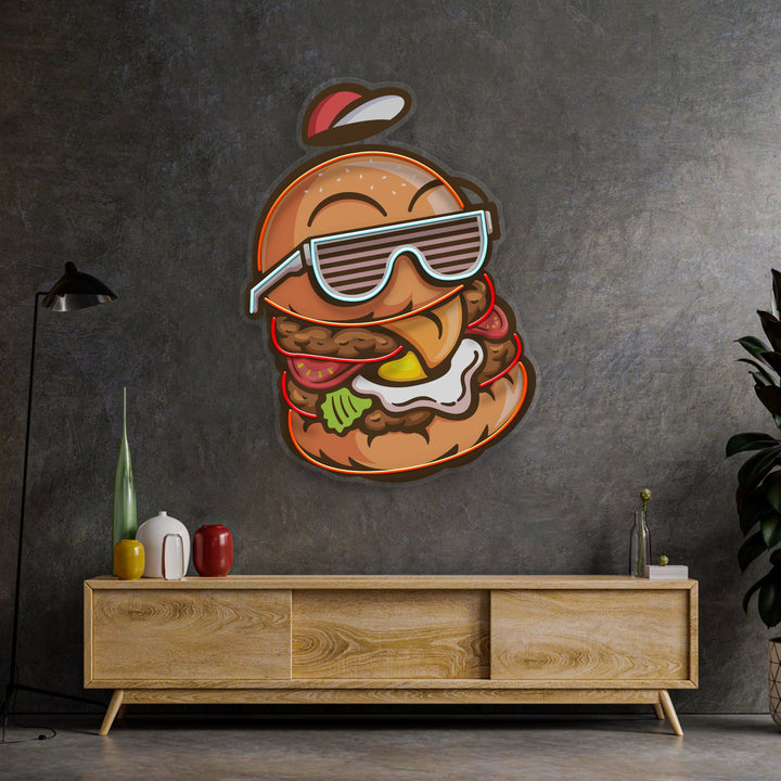 Cool Hamburger LED Neon Sign Light Pop Art