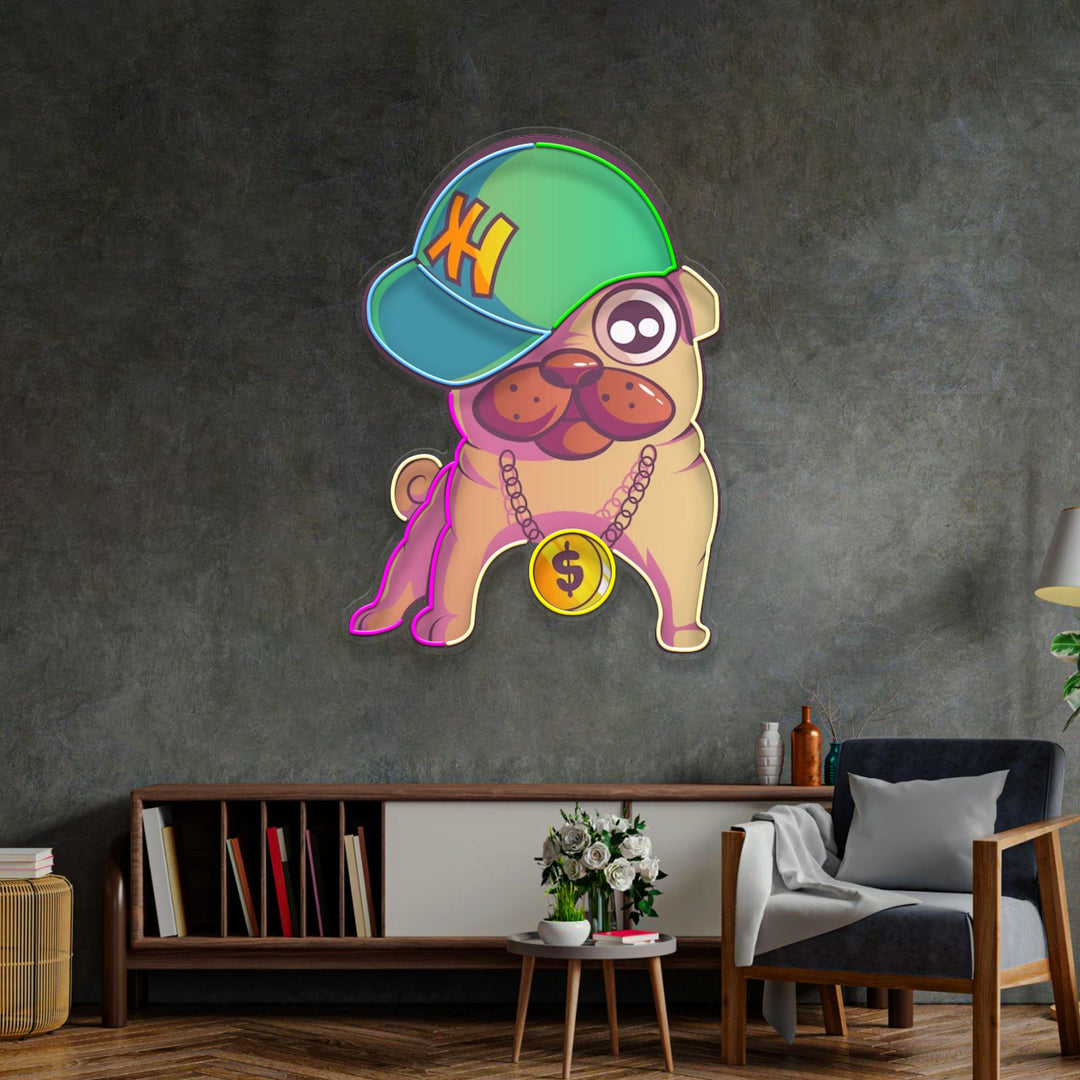 Cute Pug LED Neon Sign Light Pop Art