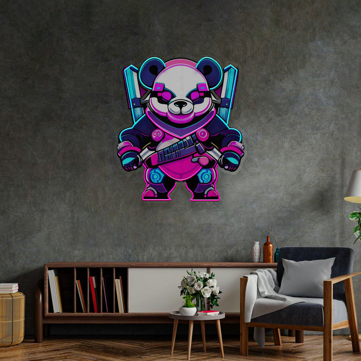 Panda Warrior LED Neon Sign Light Pop Art